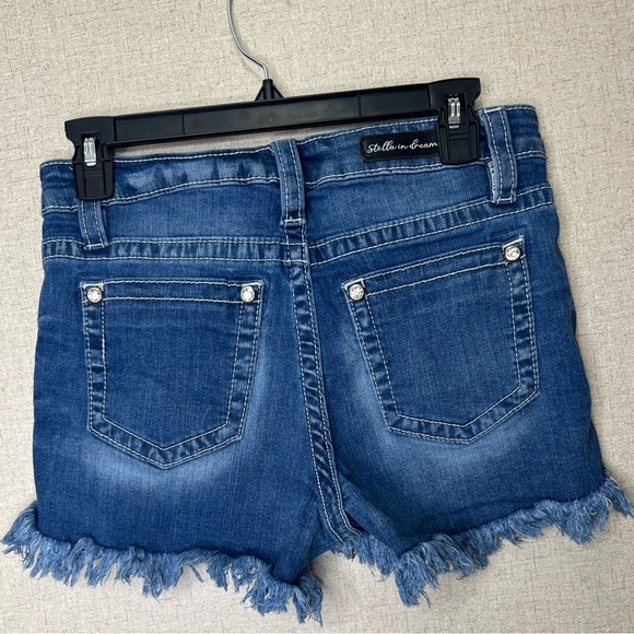 STELLA IN DREAMS EMBELLISHED FRINGE JEAN SHORTS Size 9/29 - Picture 2 of 7